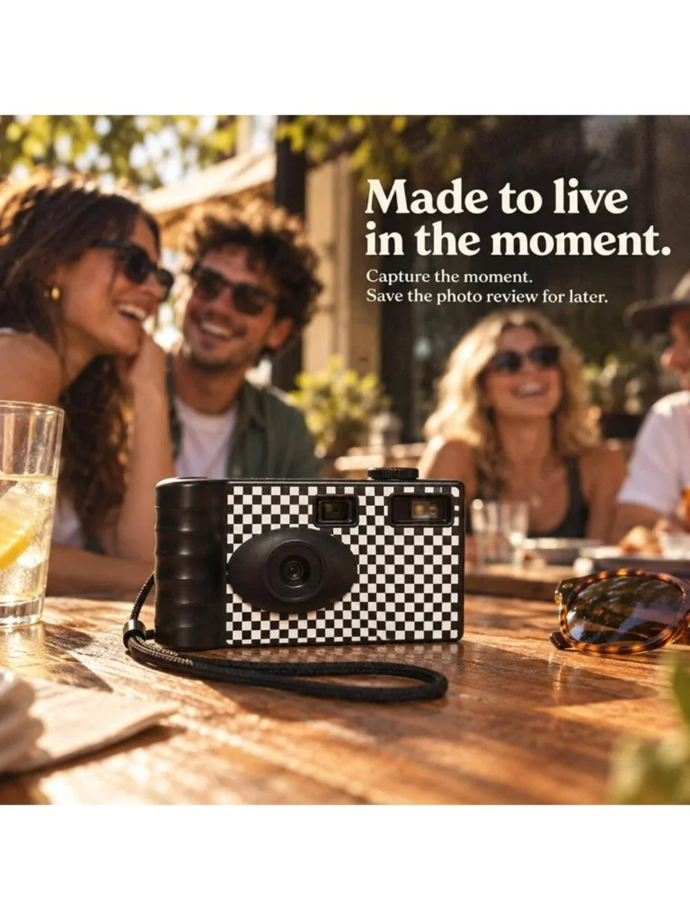 Screen-Free Digital Camera | 8MP, Rechargeable, Lightweight, Auto-Flash, Retro